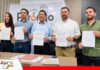 Porongo albergará el laboratorio agropecuario más importante de Bolivia Momento de la firma del convenio entre el Senasag y la Alcaldìa de Porongo / Foto: Senasag