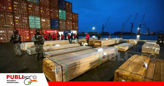 Cargamento de madera retenido en Chile por presunta contaminación con droga/ Foto: Internet